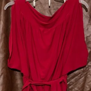Red belted tunic